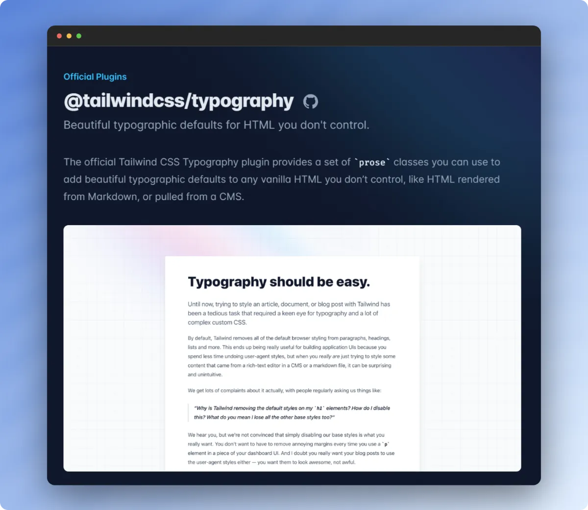 TailwindCSS Typography